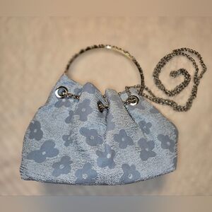 Floral Cornflower Blue Chain Handle Bag